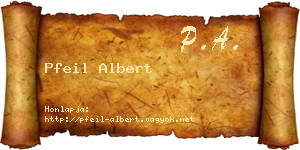 Pfeil Albert névjegykártya
